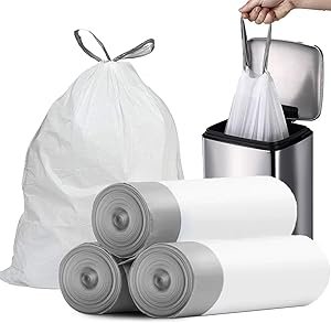 61FTEmDKdL._AC_SY300_SX300_ 4 Gallon Small Trash Bags PACCOLYN Review Durable Drawstring Liners for Bathroom Use