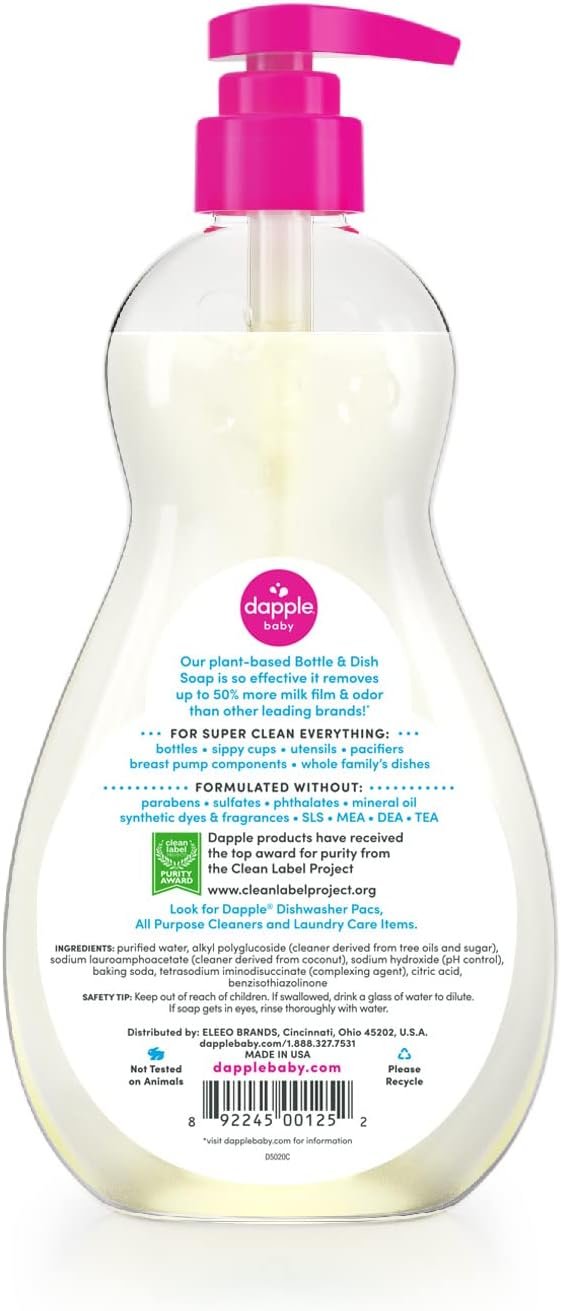 61GM6WLs5EL._AC_SL1500_ Dapple Baby Bottle Soap Review Reveals Powerful Plant-Based Cleaning and Hypoallergenic Benefits