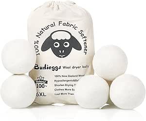 61cZjZCdVwL.__AC_SX300_SY300_QL70_ML2_ Organic Wool Dryer Balls Review Budieggs Natural Fabric Softener Eco-Friendly Benefits