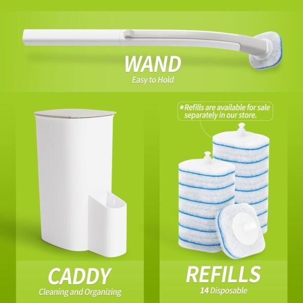7147o8UD3LL._AC_SL1500_ Toilet Cleaner Wand Review IVYROLL Disposable Brush Set with 14 Refills and Holder
