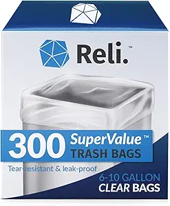 71GMbl5-HYL.__AC_SX300_SY300_QL70_FMwebp_ Clear 6-10 Gallon Trash Bags Reli Review Strong Durable Bulk for Home Use
