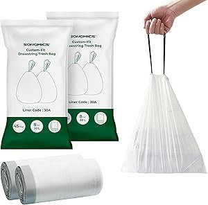 71MwRlY3ZL._AC_SY300_SX300_ SONGMICS Trash Bags 8 Gallon Review Heavy Duty Drawstring Kitchen Garbage Bags
