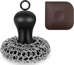 71YB3vZ9TL._AC_SX300_SY300_ Cast Iron Cleaner Scrubber Review Upgraded Chainmail Scrubber by Mushroom Brand