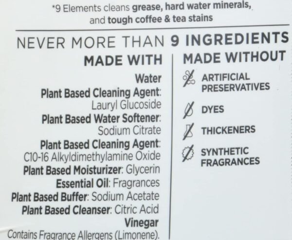 71f3tucvOL._AC_SL1500_ 9 Elements Dishwashing Liquid Review Best Eco Friendly Dish Soap with Vinegar Power