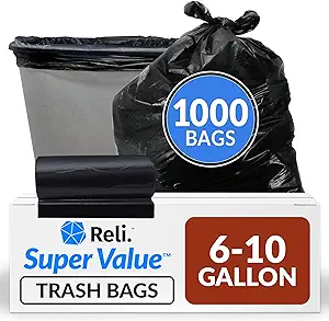 71h1E5tL5wL.__AC_SX300_SY300_QL70_FMwebp_ Review of Reli 6-10 Gallon Trash Bags Bulk Pack Black Strong Durable Household