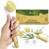 71qyQi9uuIL.__AC_SX300_SY300_QL70_ML2_ Plastic Free Bamboo Dish Scrubber Brush Set Review AIRNEX Eco Friendly Cleaning