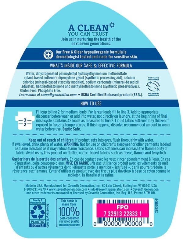 71tBn6UdxpL._AC_SL1500_ Seventh Generation Fabric Softener Review Plant-Based Laundry Softener Benefits Explored