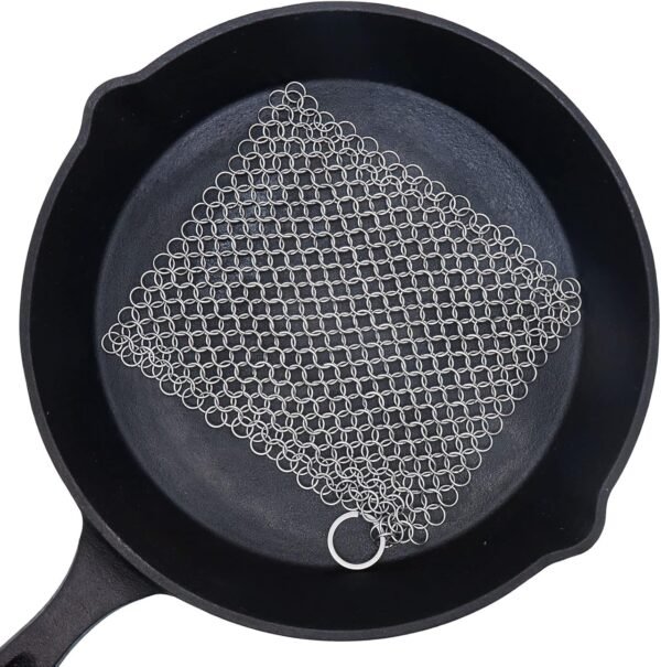 813BwKvaRGL._AC_SL1500_ Cast Iron Scrubber Review Lucky Success Stainless Steel Chainmail Cleaner Efficiency