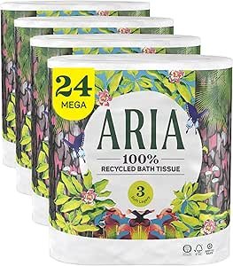 81airTWKNFL.__AC_SX300_SY300_QL70_ML2_ Aria Recycled Toilet Paper Review 4 Packs Soft Durable Eco Friendly Bath Tissue