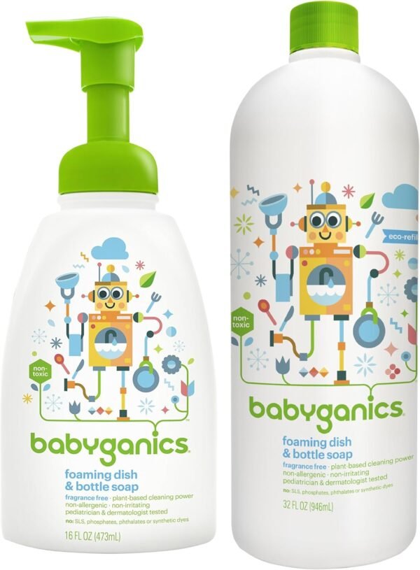 81oLzfkiVIL._AC_SL1500_ Dish Soap Babyganics Review Best Foaming Dish and Bottle Soap Kit