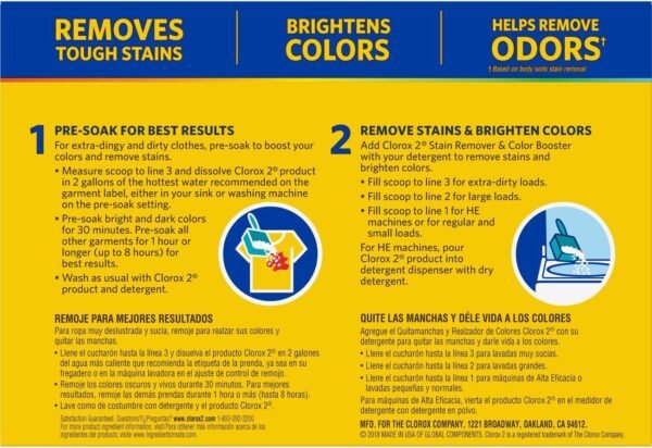 81yMjYGNarL._AC_SL1300_ Clorox 2 Laundry Stain Remover Review Best Color Booster Powder for Tough Stains